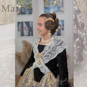 Marina Garcia Arribas, Fallera Mayor Infantil de Valencia 2024 en Segles Indumentaria Valenciana