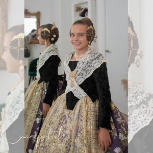 Marina Garcia Arribas, Fallera Mayor Infantil de Valencia 2024 en Segles Indumentaria Valenciana